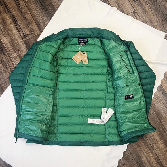 New $279 Patagonia Womens 2XL Down Sweater Full Zip Puffer Jacket Conifer GREEN - Picture 10 of 13